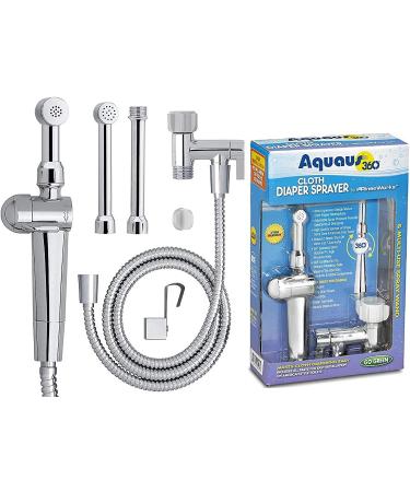RinseWorks  Patented Aquaus 360 Diaper Sprayer - NSF Certified for Legal Installation - 3 Year Warranty  Dual Spray Pressure Controls  SafeSpray Valve Core, StayFlex Hose (ABS)