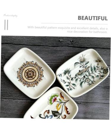 Amosfun 4pcs Ceramic Hand-painted Soap Dish Ceramic Soap Dish Soap Holder Soap Stand Flower Soap Dish Bathroom Soap Dish Soap Dishes for Bathroom European Style Soap Box Container Ceramics - Buy Online on GoSupps.com
