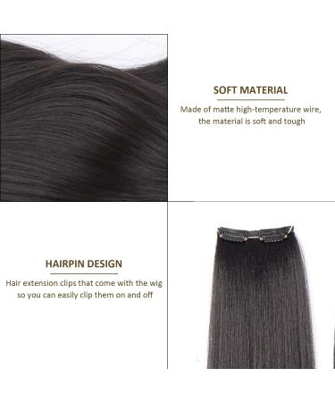 6 Piece Clip-In Hair Extensions Long Straight Clip-In Hair Extensions Black Hair Pieces Clip-In Wigs Hair Clip-In Hair Extensions Women's Wigs Synthetic Hair Black - Buy Online on GoSupps.com