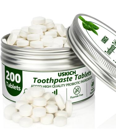200 Pcs Toothpaste Tablets Nano Hydroxyapatite with Probiotics Reduce Sensitivity Fluoride & Plastic Free Eco Friendly & Travel Mouthwash Tablets