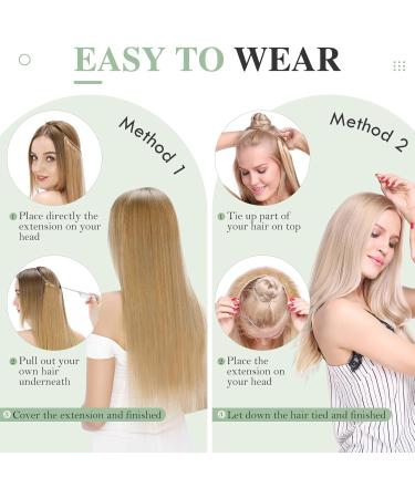 Elailite Secret Wire on Hair Extensions Real Human Hair Invisible One Piece Hair Extension Headband Straight - #24 Natural Blonde - 16 Inch (60 g) - Buy Online on GoSupps.com