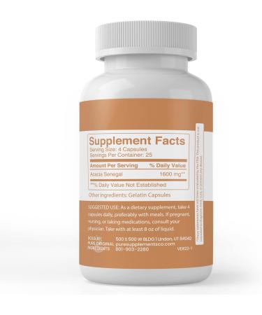 Acacia Fiber Capsules (100 ct) - Pure Ingredients, No Additives, Lab Verified - Buy Online on GoSupps.com