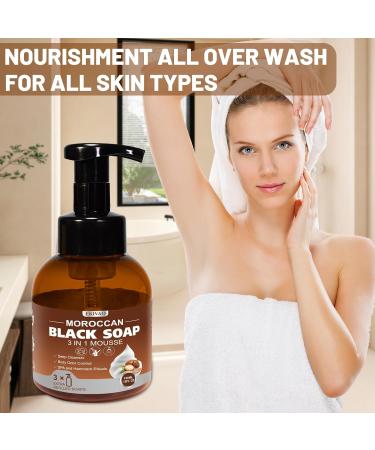 EKIVAO Moroccan Hand and Body Wash Mousse 4Pack Pure Castile Liquid Soap Refill for Hydration & Moisturizing Natural Exfoliating Vegan for Sensitive Skin & Hammam Spa Experience - Buy Online on GoSupps.com