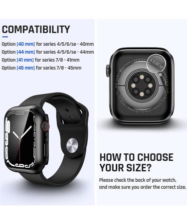 Goton Waterproof 2-in-1 Case for Apple Watch Series 8 & 7 - 45mm Screen Protector - 360 Protective Glass Cover - Black - Buy Online on GoSupps.com
