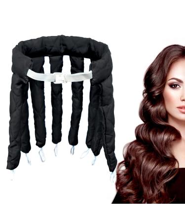 WUBAYI Soft No Heat Hair Curlers for Overnight - Hair rollers with satin bag(black)