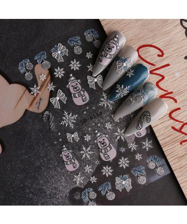 JMEOWIO 3D Embossed Christmas Nail Art Stickers Decals Self-Adhesive 5D Santa Snowman Snowflake Winter Holiday Nail Supplies Nail Art Design Decoration Accessories 4 Sheets - Buy Online on GoSupps.com