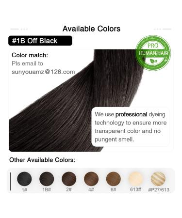 SUYAA 14 Inch Real Human Hair Clip in Extensions 7pcs 110g - Natural Black Double Weft Straight Clip in Hair Extensions - 1B Off Black - Buy Online on GoSupps.com