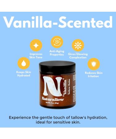 Handmade Tallow Balm for Skin - Organic Vanilla Scented - Multi-Purpose Organic Tallow Balm For Dry Skin, Eczema, Rosacea, Sensitive Skin Vanilla 4 Ounce (Pack of 1) - Buy Online on GoSupps.com