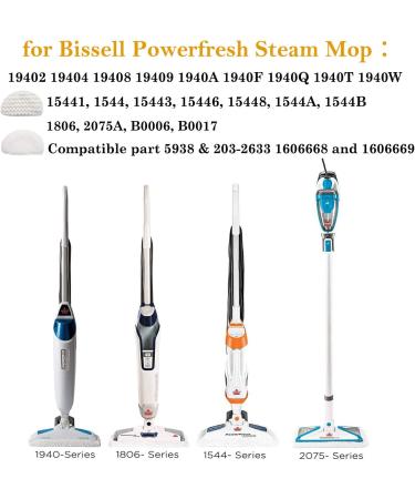6 Pack Replacement Steam Mop Pads for Bissell Powerfresh 1940 Series - Washable Cleaning Pads for Model 19402 19404 19408 19409 - Compatible with 1806 2075 Series - B0006 B0017 - Buy Online on GoSupps.com