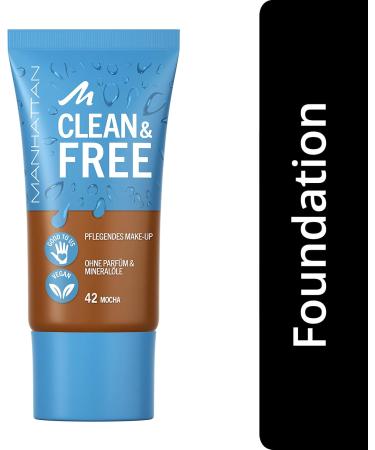  Manhattan Manhattan Clean & Free Skin Tint Fb. 42 Mocha Maquillage Hydratant Vegan 30 ml - Buy Online on GoSupps.com