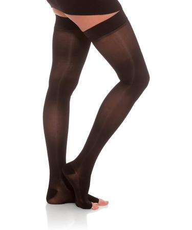 Jomi Compression Thigh High Stockings 30-40mmHg Sheer Open Toe - Small Black - Buy Online on GoSupps.com