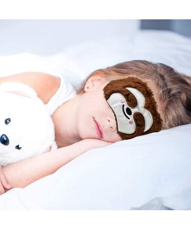 Ulife Mall Cute Sloth Funny Animal Eye Mask for Sleeping | Soft Fluffy Plush Blindfold for Women Men Girls Kids | Breathable Silk Cover for Night Nap, Travel, Meditation - Brown - Buy Online on GoSupps.com