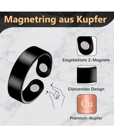 Jeracol Lymph Detox Titan Stahl Magnetic Target Band & Copper Ring for Men | 3500 Gauss Magnet | Includes Distant Tool & Gift Box Health & Wellness - Buy Online on GoSupps.com