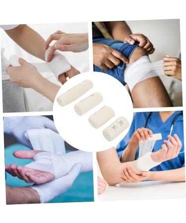 FRCOLOR 4 Rolls Elastic Band Gauze Pads - Stretchy Nylon Non-Woven Gauze (15x4.5CM) - Ideal for Wound Care & Medical Supplies - International Shipping - Buy Online on GoSupps.com