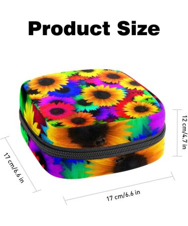Anna Cowper Sunflower Pattern Menstrual Cup Pouch - Multi-Colored Sanitary Napkin Storage Bag for Women and Teens - Buy Online on GoSupps.com