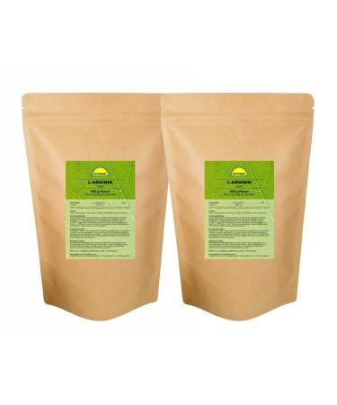 L-Arginine Base (amino acid) vegan 1 kg (2 bags of 500 g each) premium quality without additives Bonemis