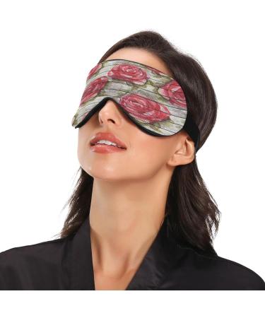 Wooden Floral Rose Sleep Mask | Soft Comfort Eye Shade Cover | Adjustable Strap for Men and Women - Buy Online on GoSupps.com