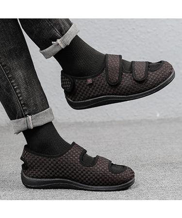 Men's Extra Wide Diabetic Shoes - Easy On & Off Sneakers for Swollen Feet - Non-Slip Memory Foam - Coffee - Buy Online on GoSupps.com