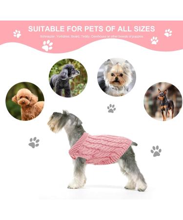 Puppy Knitted Pullover Sweater Dog Turtleneck Winter Knitted Sweater Jacket Puppy Dog Warm Dog Pullover Soft Turtleneck Dog Clothes Vest for Pet Autumn for Puppy Small Dog Medium Dog (M Pink) M Pink1 - Buy Online on GoSupps.com