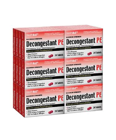 HealthA2Z Decongestant PE | Phenylephrine HCl 10 mg | Nasal & Sinus Congestion Relief Due to Cold & Allergies | 24 Pack of 24 Tablets (576 Tablets in Total) | Value Pack