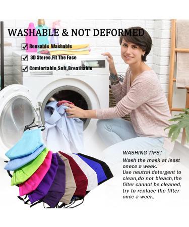 PAGE ONE Reusable Cloth Face Masks - Adjustable & Breathable Cotton - 6PC Black Navy Gray Wine Red Purple Khaki - for Women Men - Buy Online on GoSupps.com
