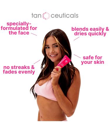 Tanceuticals Facial Self Tanner - Deep Natural Sunless Tan Lotion for Face | Coconut Scent | Non-Comedogenic | Easy Application | Ultra Dark 1.7 oz - Buy Online on GoSupps.com