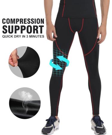 Milin Naco Men's Compression Pants 3-Pack - Black Athletic Sports Leggings - Buy Online on GoSupps.com