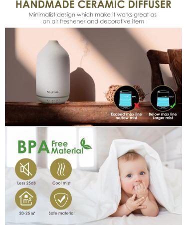 Buy Lalking White Ceramic Aroma Diffuser - BPA-Free Essential Oil Diffuser with Adjustable Fog & Auto Power-Off | Perfect for Home Office Yoga - 150ml - Buy Online on GoSupps.com