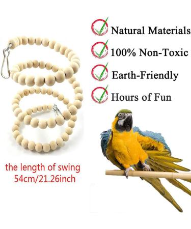 CHICAB 8 Colorful Parrot Toys - Natural Wood Hammock & Perch for Small Birds | Eco-Friendly Bird Toys - Buy Online on GoSupps.com