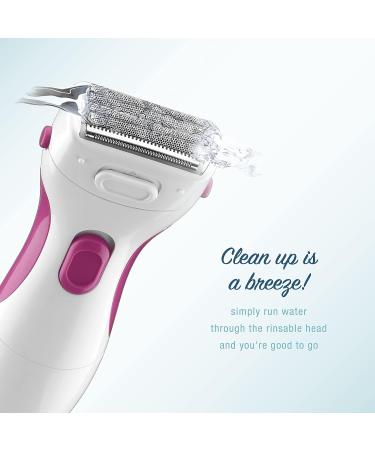 Conair Cordless Electric Dual Foil Shaver & Trimmer for Women - Body and Facial Hair Removal for Face, Ear/Nose, Eyebrows, Legs, and Bikini Lines - White/Pink - Buy Online on GoSupps.com