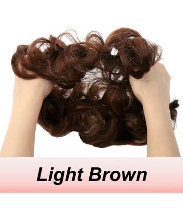 JJstar Messy Hair Bun Scrunchie for Women - Curly Wavy Chignon in Light Brown - Buy Online on GoSupps.com