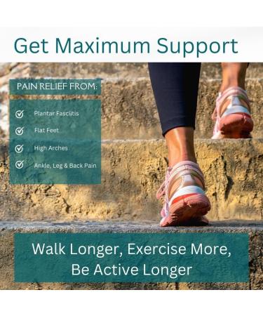 Arch Support Shoe Inserts for Plantar Fasciitis Relief | Slim Design for Women Size 6-7 | Heel & Ball of Foot Pain Relief - Buy Online on GoSupps.com