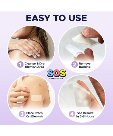 SOS SAVER OF SKIN - Hydrocolloid Acne Patches for Body Back Chest & More | 10 Count | Vegan & Latex Free - Buy Online on GoSupps.com