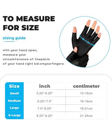 Compression Copper Arthritis Gloves for Women & Men - Pain Relief, Rheumatoid Swelling, Sleep - Black Medium (1 Pair) - Buy Online on GoSupps.com