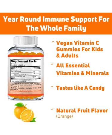 SHIFAA NUTRITION Vegan Vitamin C Gummies - 90 Gummies 250mg - Immune Support for Kids & Adults - Halal, Non-GMO, Gluten-Free - Buy Online on GoSupps.com