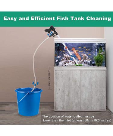 FREESEA 5-in-1 Fish Tank Gravel Cleaner with Algae Scraper - Aquarium Siphon Vacuum for Quick Water Change and Sand Cleaning - Buy Online on GoSupps.com