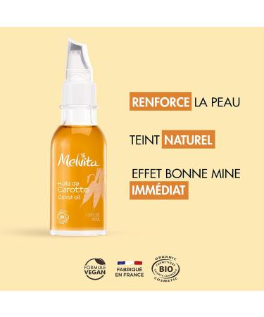 Melvita Organic Carrot Oil - 100% Natural & Organic Certified - 50ml - Healthy Glow for Skin - International Shipping Available - Buy Online on GoSupps.com