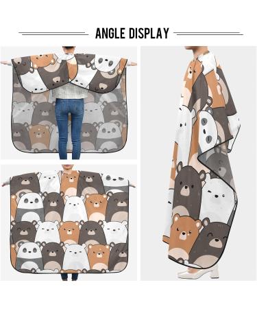 Waterproof Barber Cape - Kawaii Cartoon Teddy Bear Panda Polar & Grizzly Cheetah Haircut Bib for Men & Women | Unisex Hair Cutting Cape - Buy Online on GoSupps.com