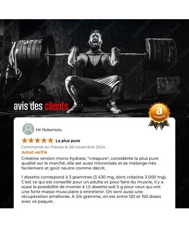 Creapure Creatine Monohydrate - 100% Pure - Performance and Muscle Recovery - Scientific Quality and French Expertise - 500 g - Nutrimea - Made in France - Buy Online on GoSupps.com