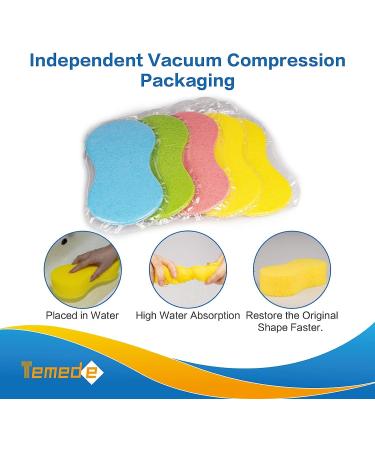 Temede Large Car Wash Sponge Kit - 5 Pack All Purpose Foam Scrubbers for Cleaning Dishes, Tile, Bike, Boat - Easy Grip Sponge for Kitchen, Bathroom & Household - Buy Online on GoSupps.com