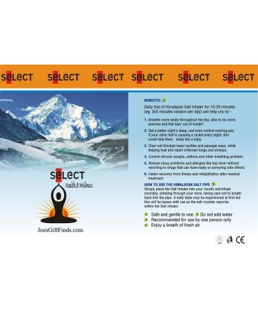 Himalayan Pink Salt Inhaler & 150g Pink Salt - Natural Respiratory Aid by Select Health & Wellness - Buy Online on GoSupps.com