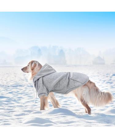 RANYPET Dog Hoodies 2XL - Blue & Grey - Soft Cotton Warm Pet Sweater with Zipper Pocket for Large and Medium Dogs - Autumn & Winter Fashion - Buy Online on GoSupps.com