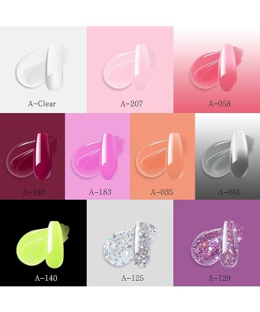 Poly Nail Gel Kit - 10 Colors Quick Builder Extension with Temperatures Change Rhinestones - Complete Poly Gel Starter Kit for DIY Manicure - Mother's Day Gift - Buy Online on GoSupps.com