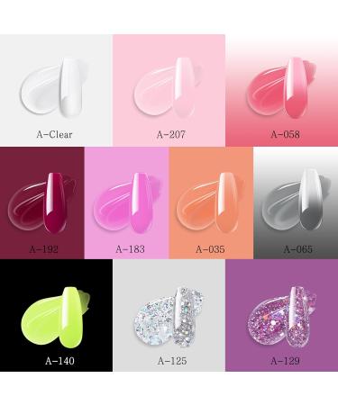 Poly Nail Gel Starter Set - 10 Color UV Gel Nail Extension Kit for Manicure & Shellac - Complete Geln gel Nail Art Set - Buy Online on GoSupps.com
