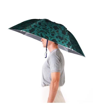 Luwint 36'' Diameter Elastic Fishing Gardening Folding Umbrella Hat Headwear Camo, Rubber Headband