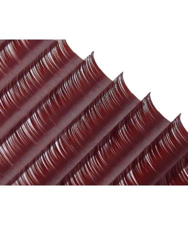 Colored Lash Extensions D Curl 0.07 Lavender Purple Coffee Cinnamon Different Color Lashes Extension Pop Hot Colorful Classic Single Individual Eyelash Extensions (Wine Red)