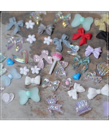 500PCS 3D Nail Charms - Butterfly, Bowknot, Flower, Heart, Pearls, Bear - Resin Nail Rhinestones for Nail Art Decoration & DIY Crafts - Buy Online on GoSupps.com