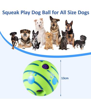 Holdfiturn Interactive Giggle Ball for Dogs Durable and Entertaining Dog Toy Squeaky Toy with Unique Sounds Dental Health Chew Toy Suitable for Cats and Dogs 5.1" Size Green - Buy Online on GoSupps.com