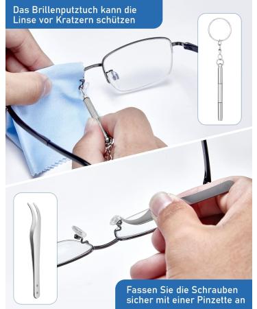 Vastar Glasses Repair Set - 12 Pairs Silicone Nose Pads 24 Screws 3-in-1 Screwdriver Cleaning Cloth & Tweezers | International Shipping - Buy Online on GoSupps.com