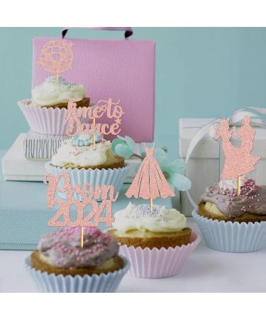 40Pcs Rose Gold Prom Cupcake Topper Prom Decorations for Party 2024 Prom Graduation Cupcake Topper 2024 Graduation Decorations Class of 2024 Prom Party Decorations 2024 - Buy Online on GoSupps.com